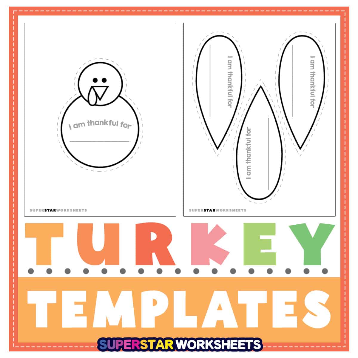 turkey templates (free printables) - superstar worksheets